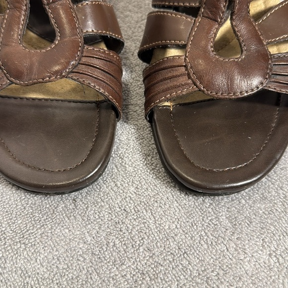 Earth Spirit sandals Melany Dark Brown Leather Sandals women’s size 10 slip on - Picture 6 of 12
